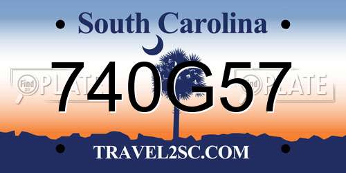 740G57 South Carolina License Plate
