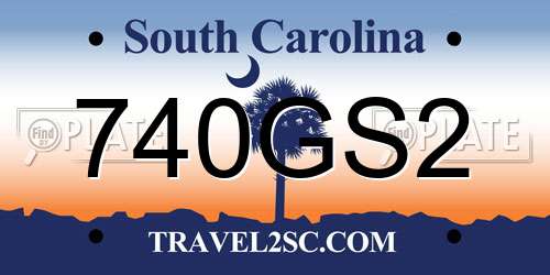 740GS2 South Carolina License Plate