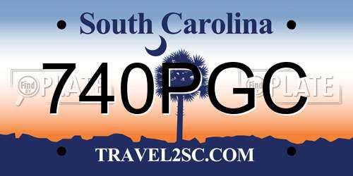 740PGC South Carolina License Plate