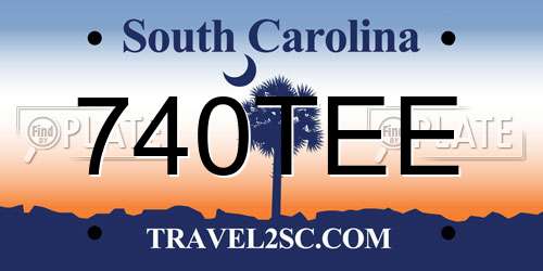740TEE South Carolina License Plate