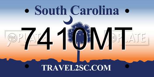 7410MT South Carolina License Plate