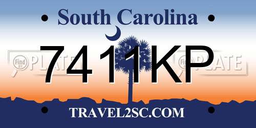 7411KP South Carolina License Plate