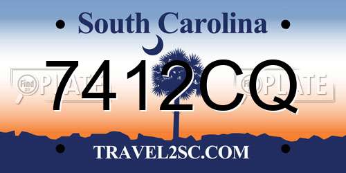 7412CQ South Carolina License Plate