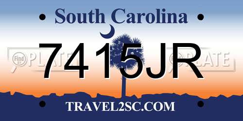 7415JR South Carolina License Plate