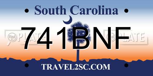 741BNF South Carolina License Plate