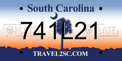 741L21 South Carolina License Plate