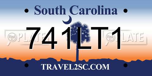 741LT1 South Carolina License Plate