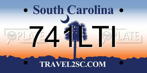 741LTI South Carolina License Plate