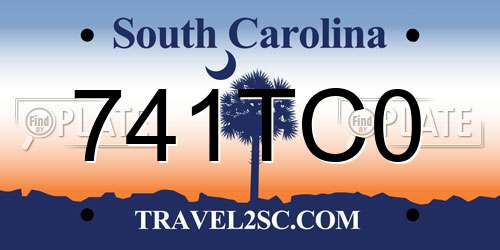 741TC0 South Carolina License Plate