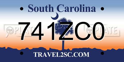 741ZC0 South Carolina License Plate