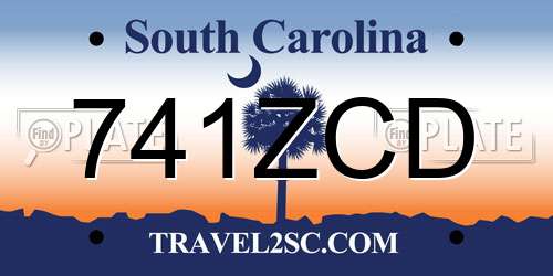 741ZCD South Carolina License Plate