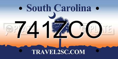 741ZCO South Carolina License Plate