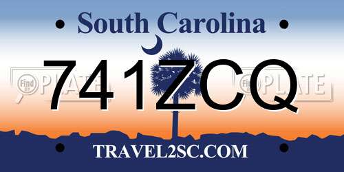 741ZCQ South Carolina License Plate