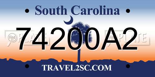 74200A2 South Carolina License Plate