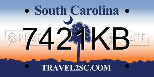 7421KB South Carolina License Plate