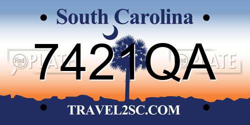 7421QA South Carolina License Plate