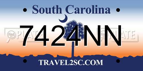 7424NN South Carolina License Plate
