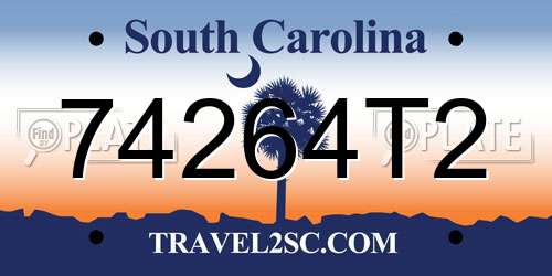 74264T2 South Carolina License Plate