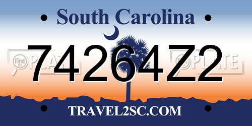 74264Z2 South Carolina License Plate