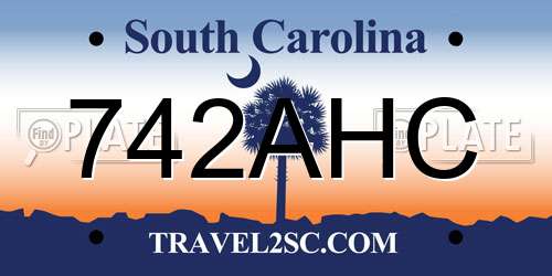 742AHC South Carolina License Plate