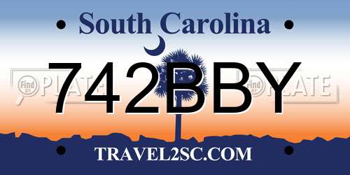 742BBY South Carolina License Plate