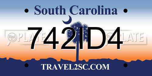 742ID4 South Carolina License Plate