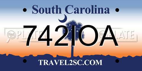 742IOA South Carolina License Plate
