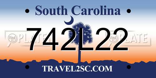 742L22 South Carolina License Plate