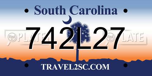 742L27 South Carolina License Plate