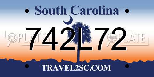 742L72 South Carolina License Plate
