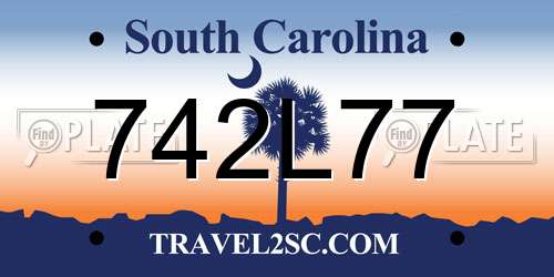 742L77 South Carolina License Plate