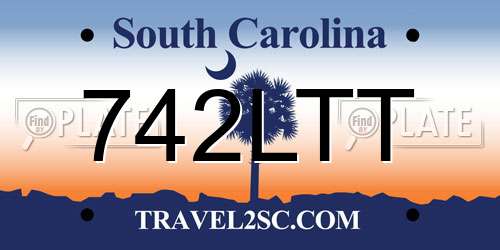 742LTT South Carolina License Plate