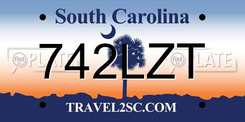 742LZT South Carolina License Plate