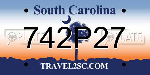 742P27 South Carolina License Plate