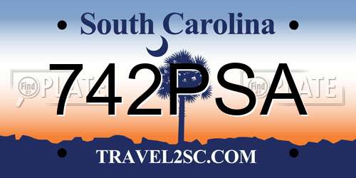 742PSA South Carolina License Plate