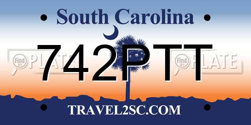 742PTT South Carolina License Plate