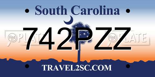 742PZZ South Carolina License Plate