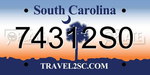 74312S0 South Carolina License Plate