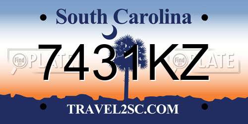 7431KZ South Carolina License Plate
