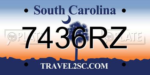 7436RZ South Carolina License Plate