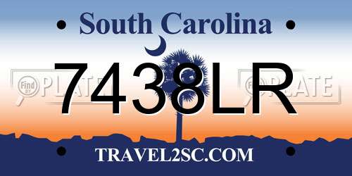 7438LR South Carolina License Plate