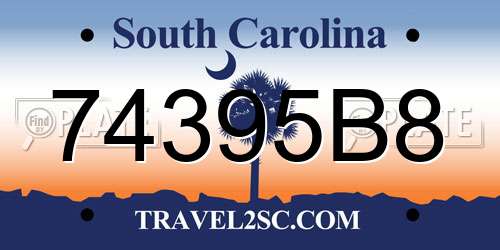 74395B8 South Carolina License Plate