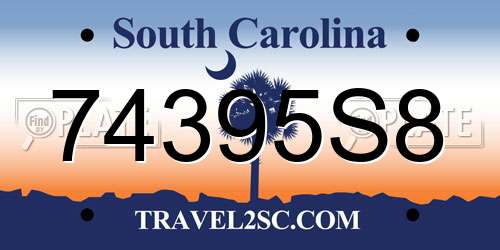 74395S8 South Carolina License Plate