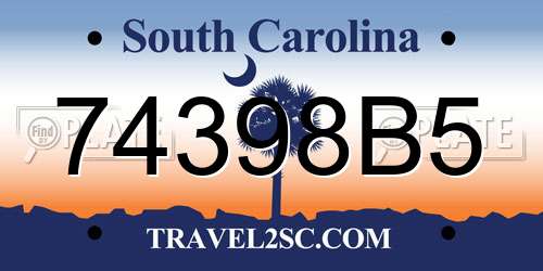 74398B5 South Carolina License Plate