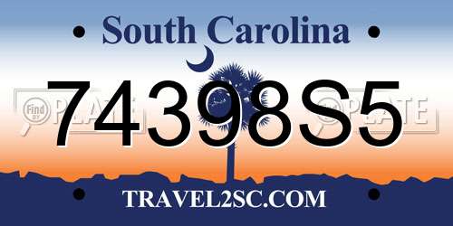 74398S5 South Carolina License Plate
