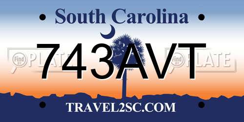 743AVT South Carolina License Plate