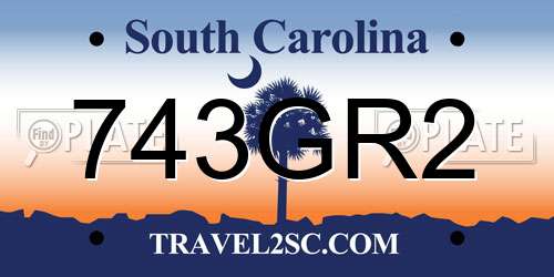 743GR2 South Carolina License Plate