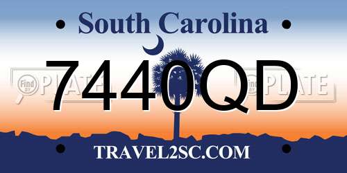 7440QD South Carolina License Plate