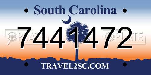 7441472 South Carolina License Plate