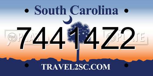 74414Z2 South Carolina License Plate